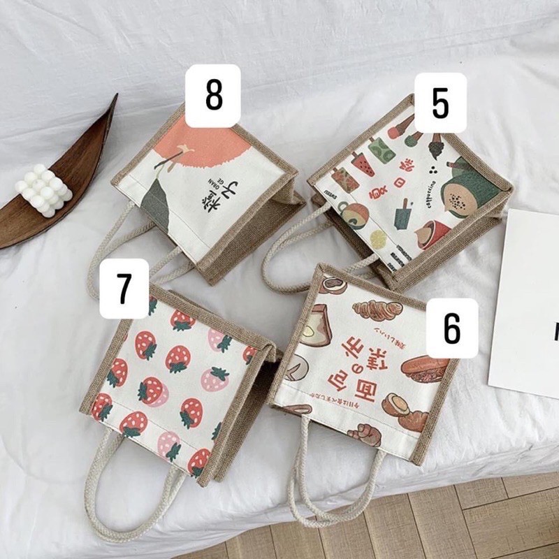 Mẫu Mới]Túi cói mini Phong cách VINTAGE,Túi cói thời trang kiểu dáng Hàn quốc thích hợp đi biển, đi chơi, công việc