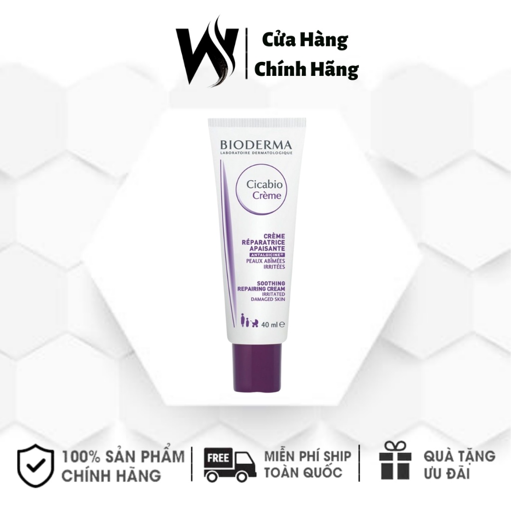 [Hàng Auth]Kem dưỡng phục hồi da Bioderma Cicabio Creme 40ml White Store