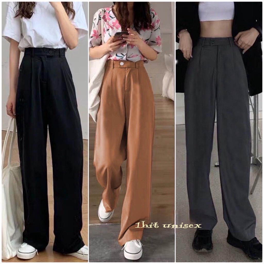 Quần tây ống suông rộng lưng cao 1LY cao cấp  1HIT_UNISEX