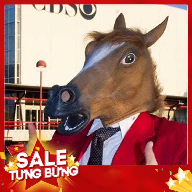 Mặt nạ Troll trùm đầu hình con Ngựa,Mặt nạ đầu ngựa, Đồ chơi Cosplay Troll vui nhộn chất liệu Silicon MSP32627