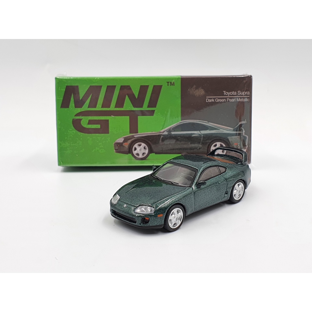 Xe Mô Hình Toyota Supra (JZA80) Dark Green Peart Metallic LHD 1:64 Mini GT (Dark Green)