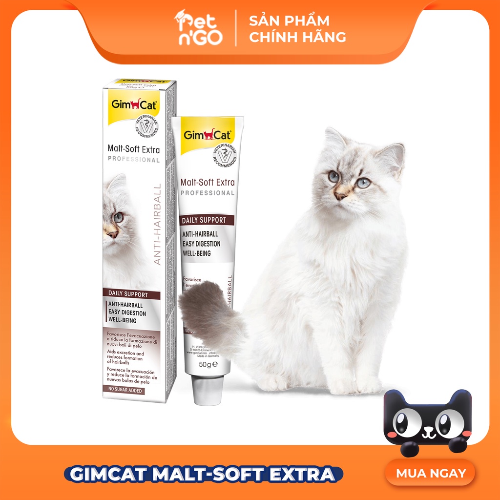 Gel Tiêu Búi Lông GimCat Malt-Soft Extra Cho Mèo Hàng Đức (Gel 50g)