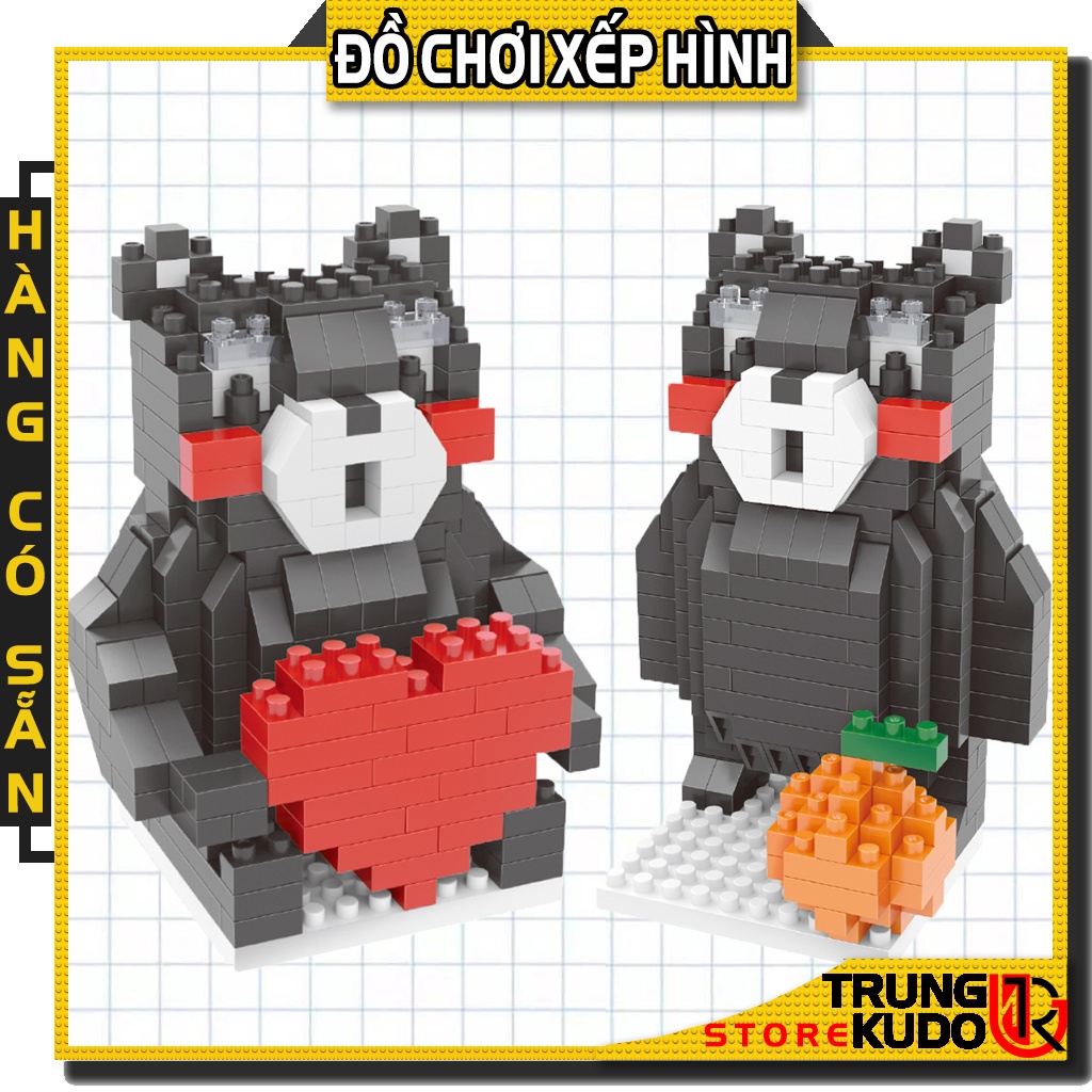 Mô hình Gấu Kumamon dễ thương dạng Đồ chơi lắp ghép gấu Kumamon Nhật làm quà tặng, đồ decor