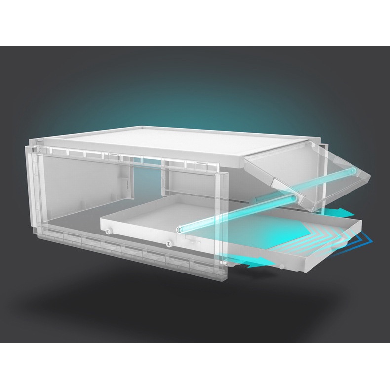 AladdingHộp Đựng Giày Bằng Nhựa Trong Suốt Chống Bụi Có Thể Xếp Chồng Đơn Giản