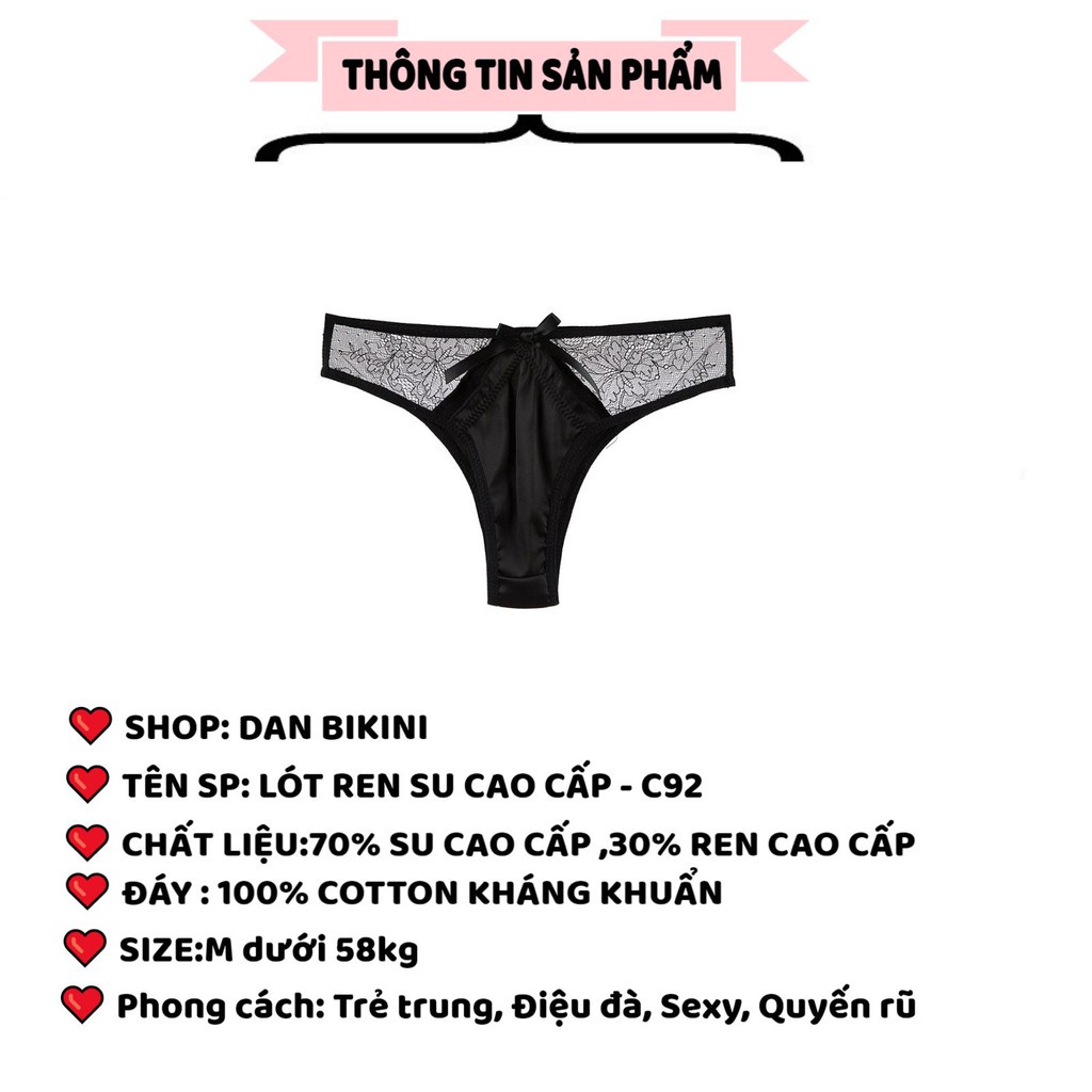 Quần Lót Ren Nữ Sexy Su Cao Cấp mềm mại đính nơ cá tính sexy mẫu C92