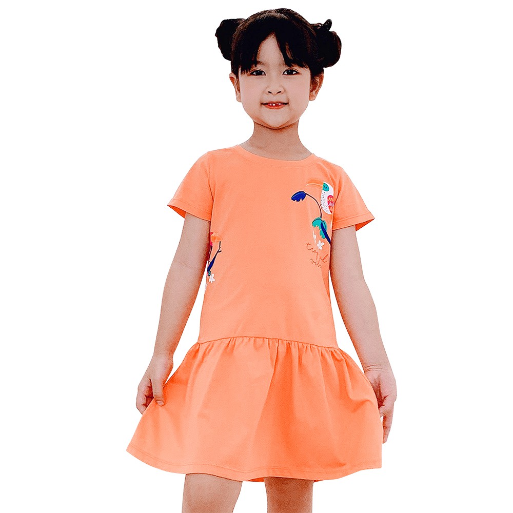 Đầm bé gái tay ngắn MEEJENA cho bé từ 14-38 kg, Vải 100% COTTON 4C - 1907