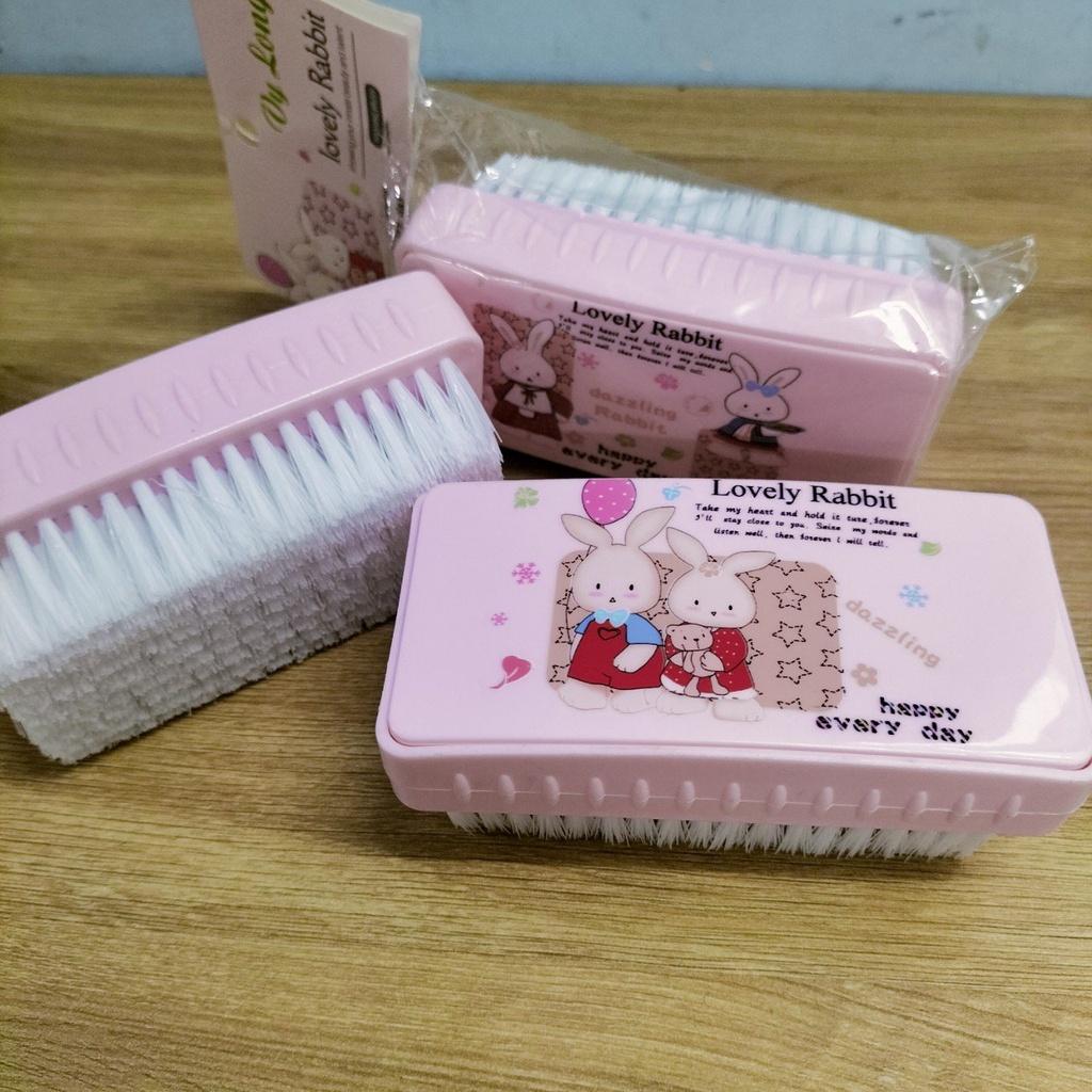 Bàn Chải Chà Chân , Giặt Đồ Lông Siêu Mềm Đồ Dùng Nhà Tắm Đa Năng - Màu Hồng Hình Thỏ Dễ Thương