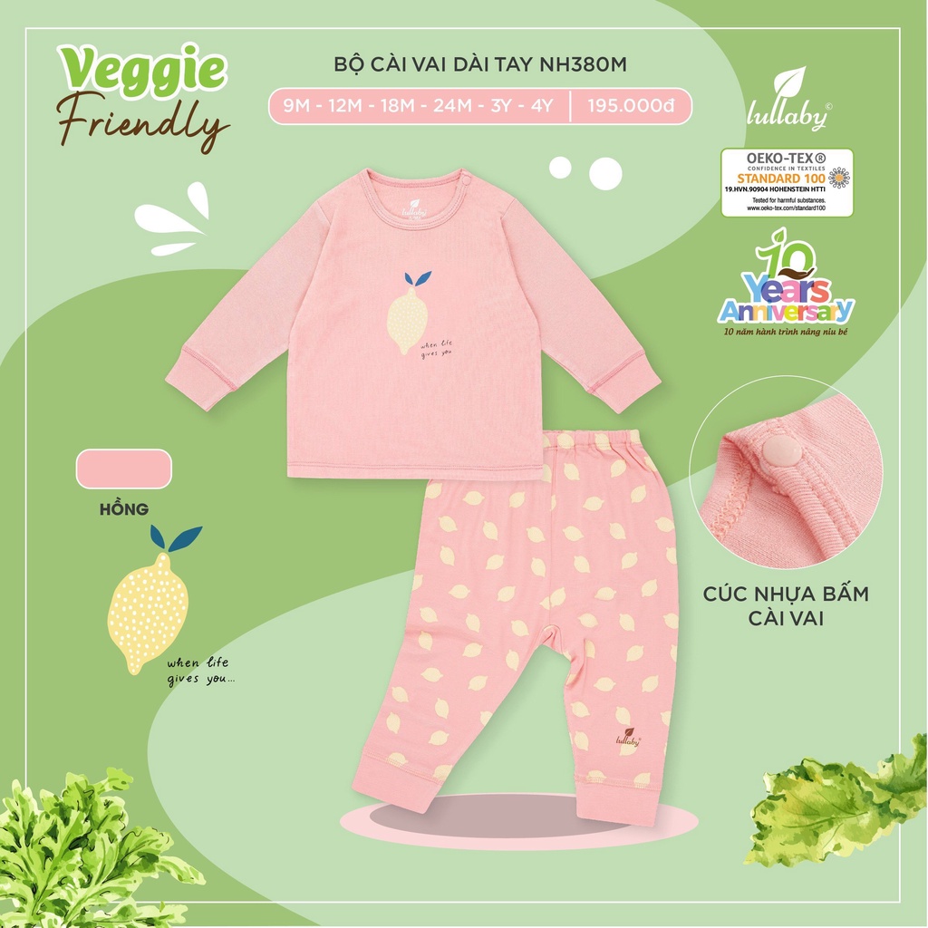 Bộ dài tay Petit cài vai dài tay bé trai / bé gái NH380M