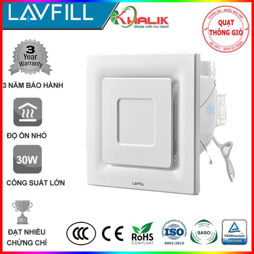 💎Tổng kho KHALIK💎 Quạt thông gió âm trần mặt vuông LAVFILL LFCV-12L/ LFCV-16L