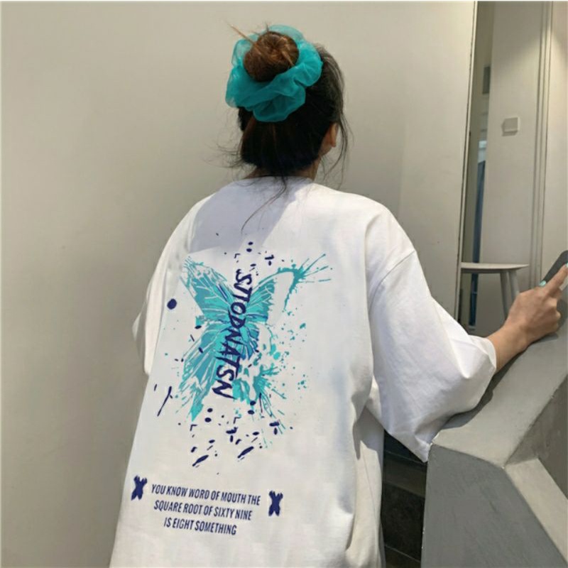 Áo thun tay lỡ nam nữ, áo phông shop cossi unisex form rộng chất cotton in hình HAPPY