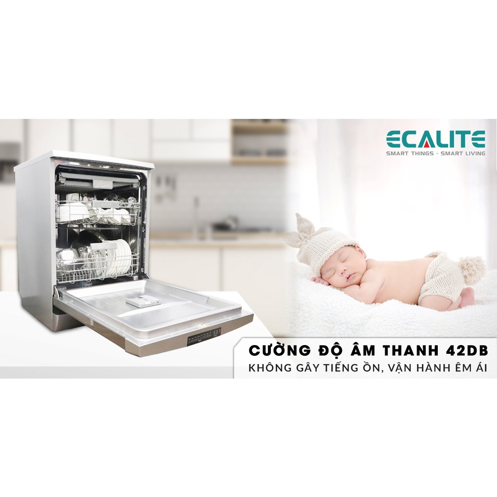 Máy Rửa Chén Độc Lập Ecalite EDW-SMS6015AS - Màu Bạc