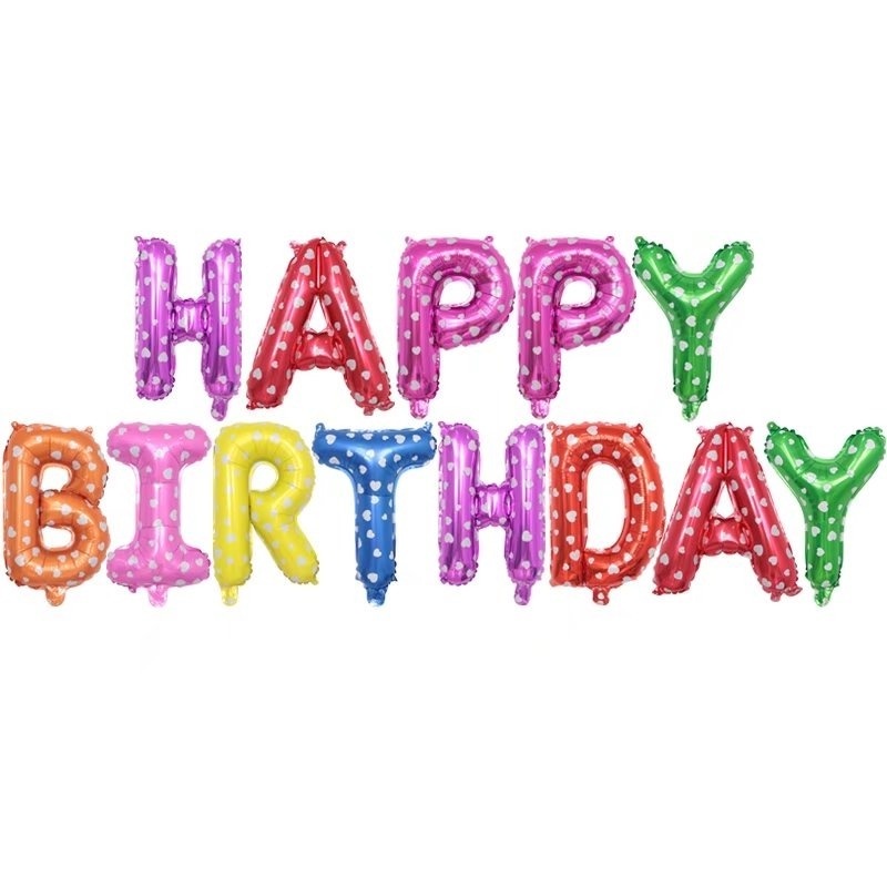1 Bộ Bong Bóng Kiếng Hình Chữ HAPPY BIRTHDAY Dùng Trang Trí Tiệc Mừng Trẻ Em