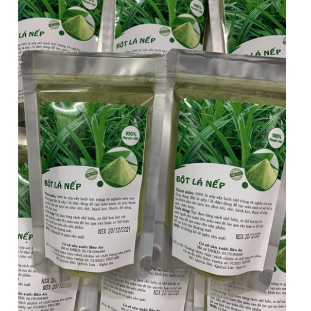 Bột lá dứa (lá nếp) sấy lạnh gói 100gr tạo màu thực phẩm