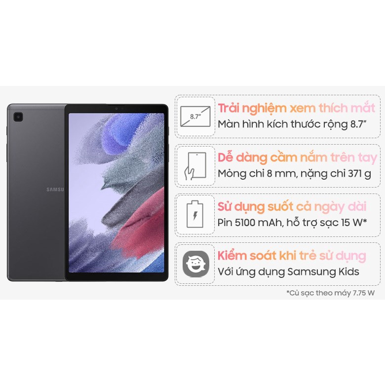 Máy tính bảng Samsung Galaxy Tab A7 Lite | BigBuy360 - bigbuy360.vn