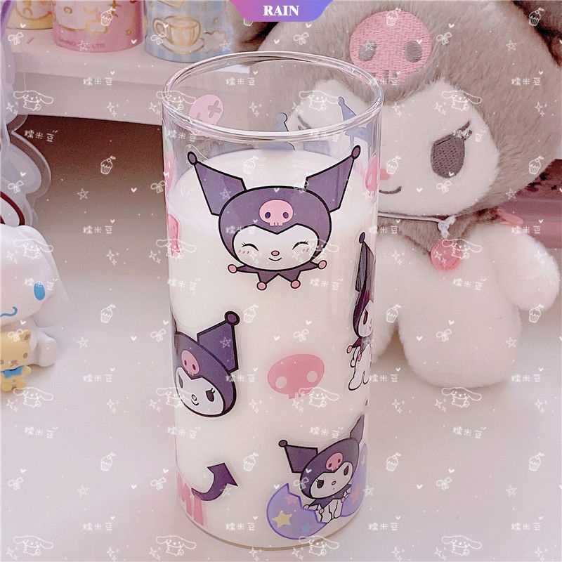 SANRIO Cốc Thủy Tinh Chịu Nhiệt Thiết Kế Dễ Thương Dung Tích 400Ml Tiện Dụng