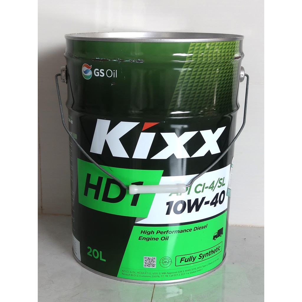 Xô 20L nhớt Kixx HD1 10W40 tổng hợp nhập khẩu cho xe hơi máy dầu/ xăng cao cấp