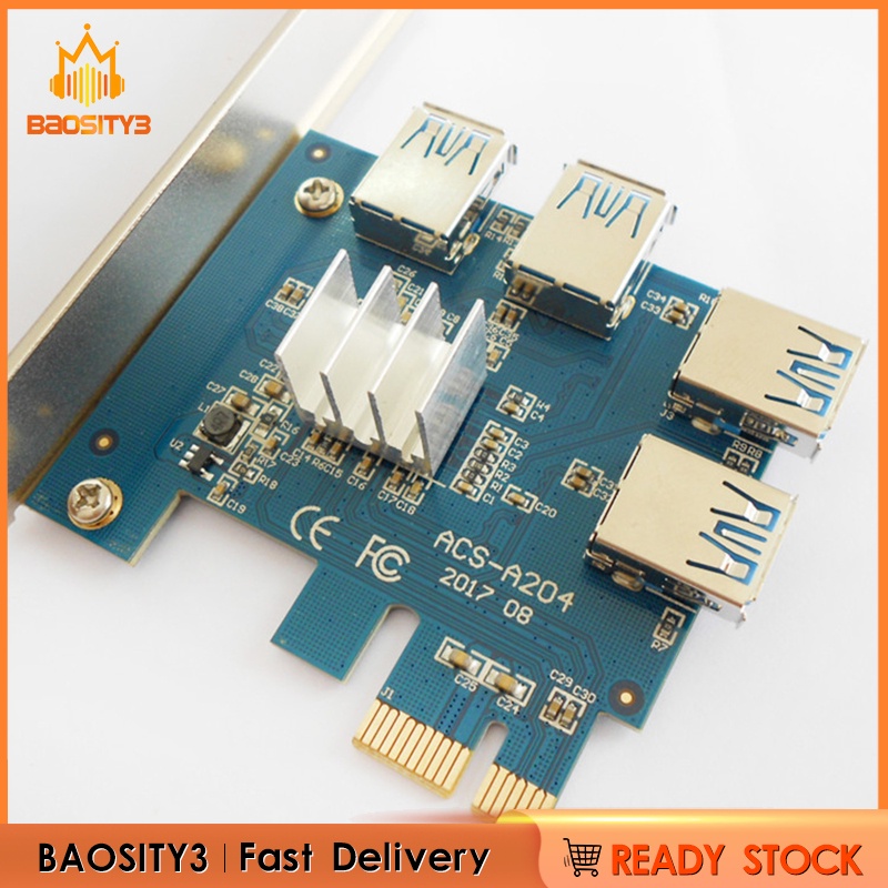 [baosity3]PCI-E 1 to 4 PCI Express Slot 1x to 16x USB 3.0 Extender Board Expansion