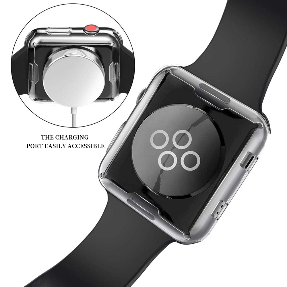 Ốp Dẻo Bảo Vệ Màn Hình Cho Đồng Hồ Thông Minh Apple Watch VS Dây Cao Su Series 7/6/5/SE/4/3/2/1 Size 38-40-41-42-44-45mm