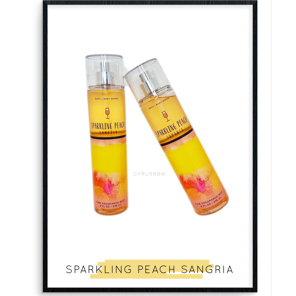 Bộ Sản Phẩm Mist Xịt Toàn Thân, Gel Tắm Bath &amp; Body Works Sparkling Peach Sangria Từ Mỹ