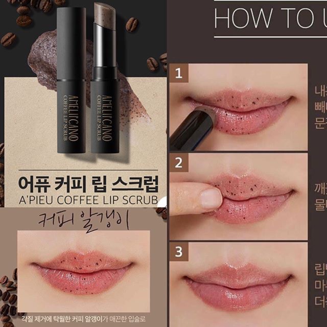 Tẩy Tế Bào Chết Môi Hàn Quốc Chiết Xuất Từ Hạt Cà Phê A'pieu Coffee Lip Scrub