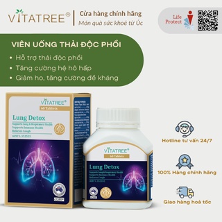 Viên uống Vitatree Lung Detox giúp bổ phổi, thải độc và thanh lọc phổi, tăng cường hệ hô hấp hộp 60 viên - Life Protect