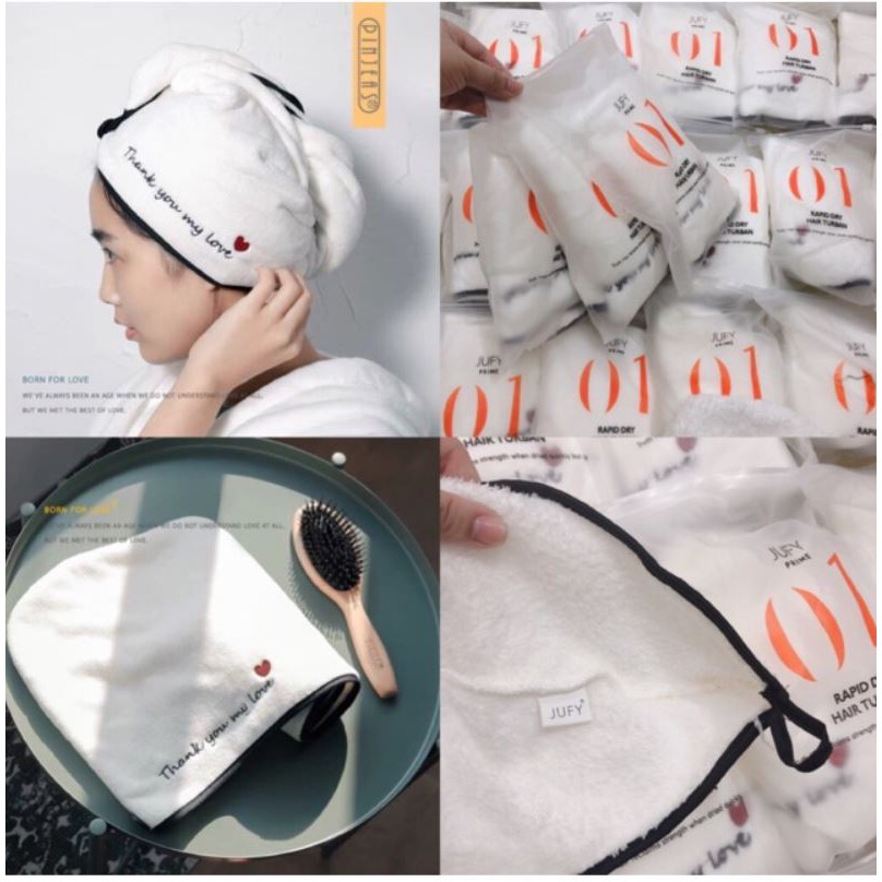 Khăn lau khô tóc siêu nhanh.