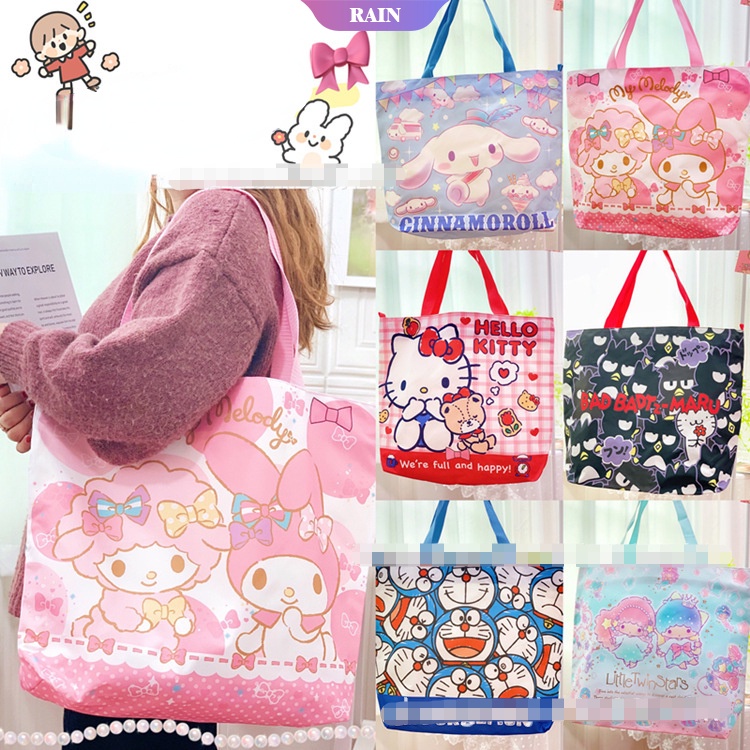Túi Mua Sắm Tái Sử Dụng Nhiều Lần In Họa Tiết Hoạt Hình Sanrio Cinnamoroll Kuromi My Melody Cho Nữ