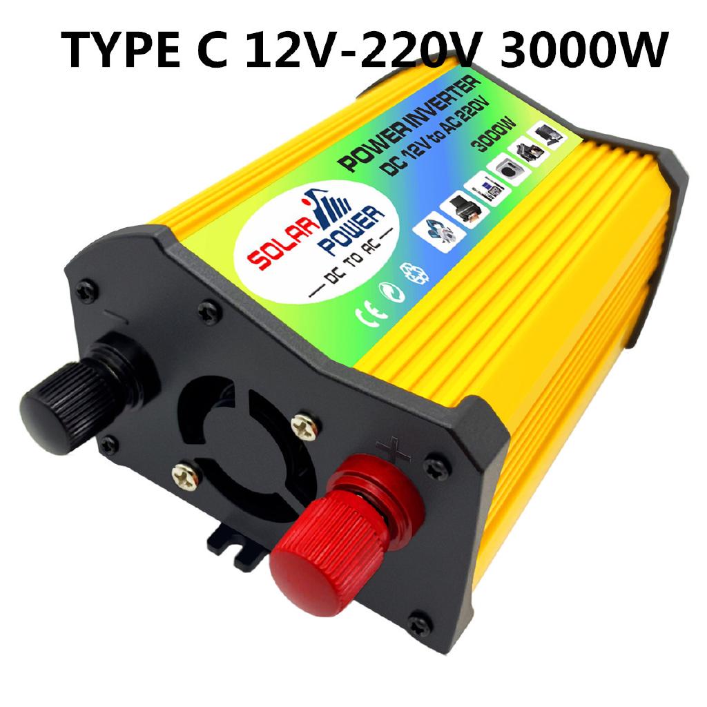 Bộ Chuyển Đổi Nguồn Sạc Usb 3000w Dc 12v Sang Ac 220v Cho Xe Hơi