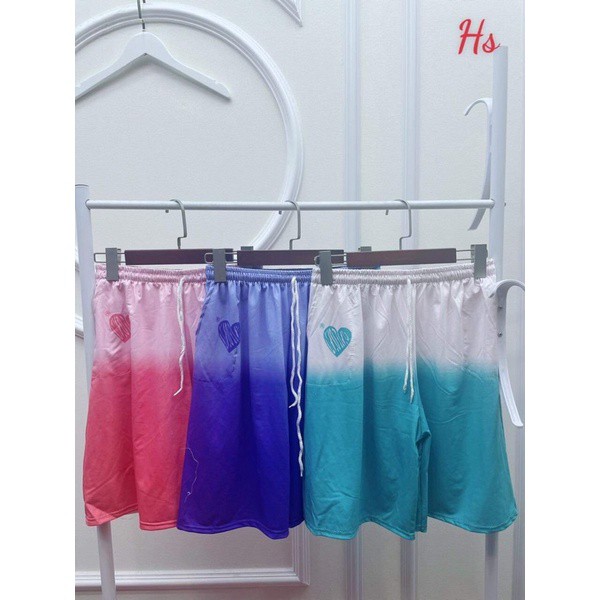 freeship Quần Short Phối Màu Trái Tim , Quần Đùi Nữ Unisex Cạp Chun Dây Rút 3 Màu V017 | BigBuy360 - bigbuy360.vn