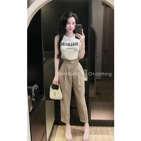MÃ 150 - QUẦN BAGGY CẠP GẬP CÁCH ĐIỆU KÈM ĐAI NÂU