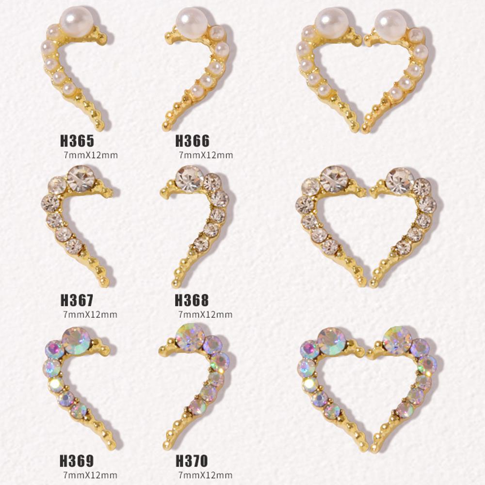 Phụ Kiện Trang Trí Móng Tay Hình Trái Tim Bằng Hợp Kim Sang Trọng