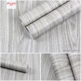 10 mét giấy dán tường sẵn keo giả vân gỗ màu ghi