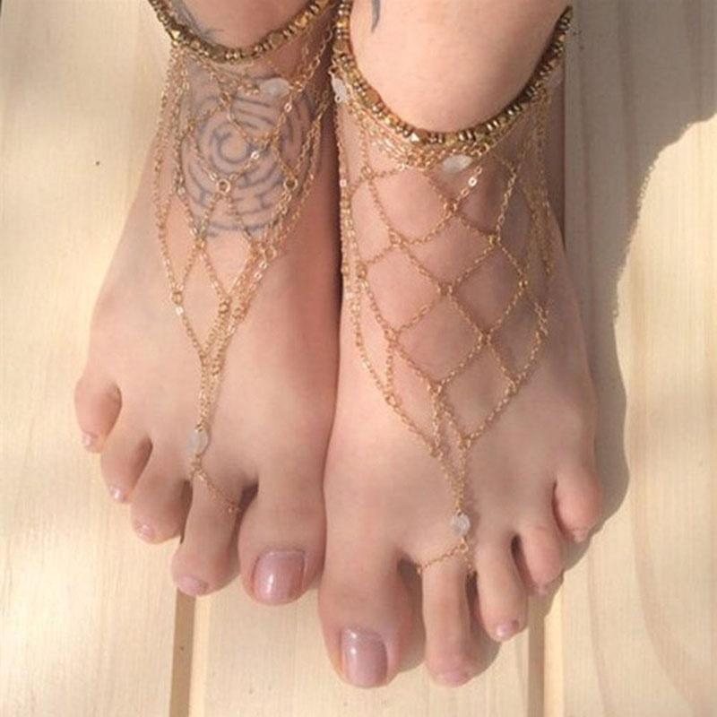 Vòng đeo bàn chân thiết kế dễ thương cho nữ đi biển