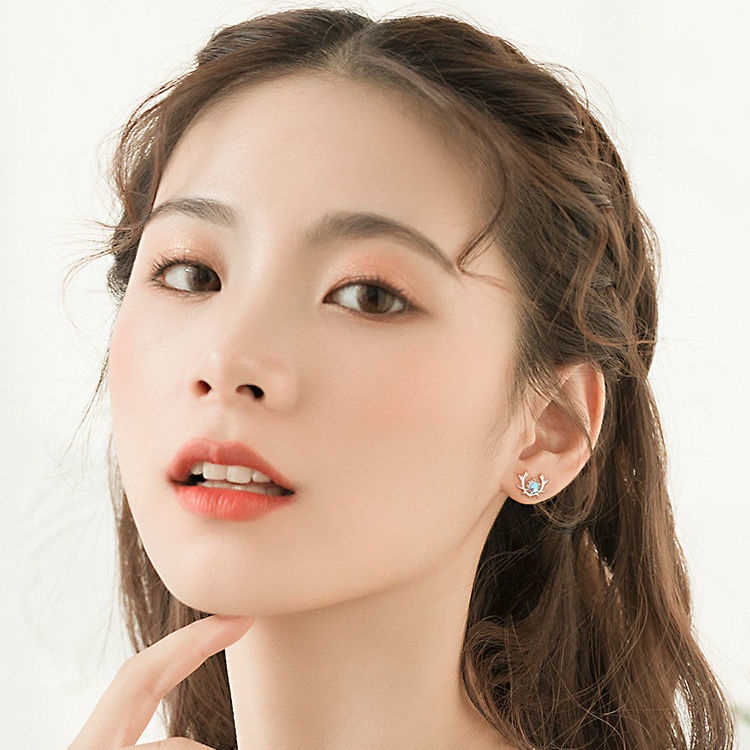 Bông Tai Hình Nai Sừng Tấm Đơn Giản Thời Trang Cho Nữ