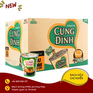 Thùng 24 ly mì khoai tây Cung Đình hương vị lẩu tôm chua cay 65g