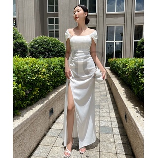 Đầm rớt vai xẻ tà maxi siêu đẹp, Có mút ngực, Đầm thiết kế cao cấp - DiciStyle