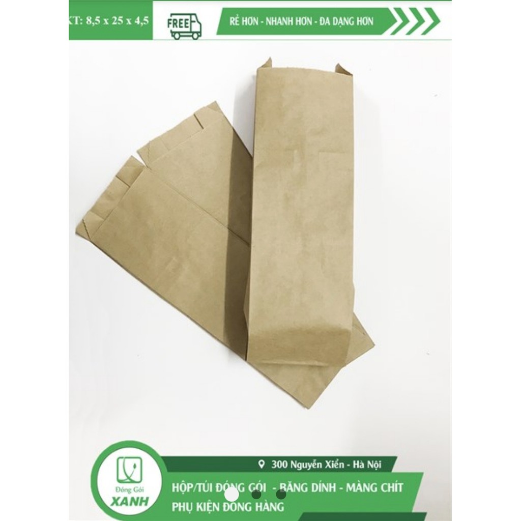 Sỉ 1000 túi giấy xi măng B2 13x25 cm (8.5x25x4.5 = Rộng x cao x cạnh hông)