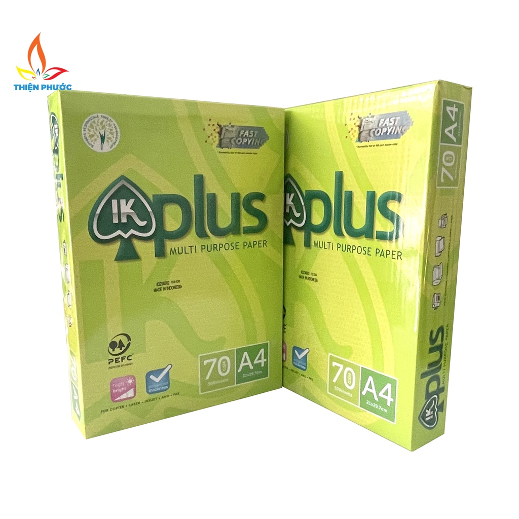 Giấy A4 IK Plus 70gsm dày 500 tờ xuất xứ Indonesia SUKADO GIKA470