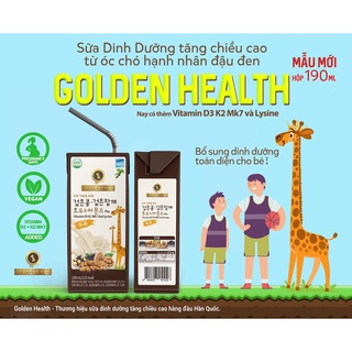 HỘP 190MLSữa Óc Chó dinh dưỡng tăng chiều cao - Golden Health đậu đen,