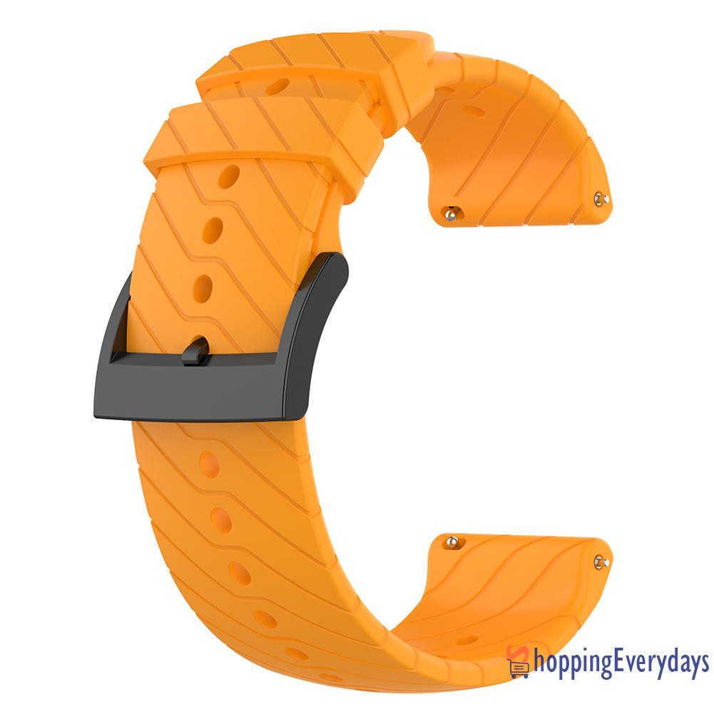 【sv】 Soft Silicone Wristband Bracelet Watch Strap w/Buckle for Suunto 9/9 Baro