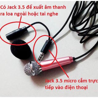 Micro mini hát Karaoke trên điện thoại(giao màu ngẫu nhiên)