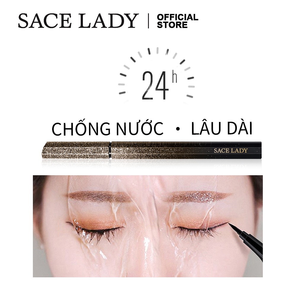 Bút kẻ mắt nước SACE LADY Chì kẻ mắt lâu trôi chống thấm nước + Miếng dán kích mi miễn phí 1.2ml