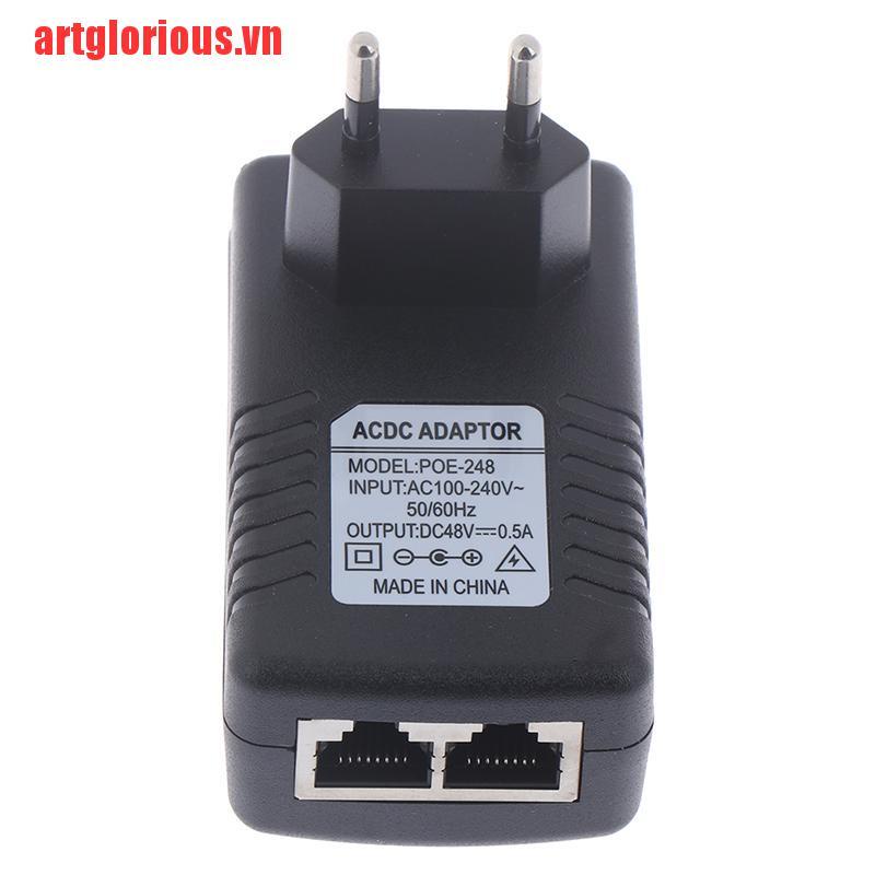 【artglorious】48V 0.5A wall eu power supply poe injector ethernet adapter ip pho