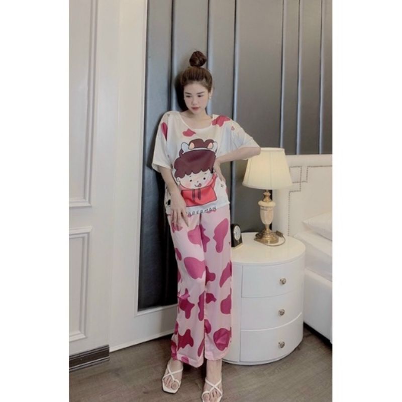 Bộ latin cổ tròn bò sữa tay ngắn,quần dài nhà Sarah HT