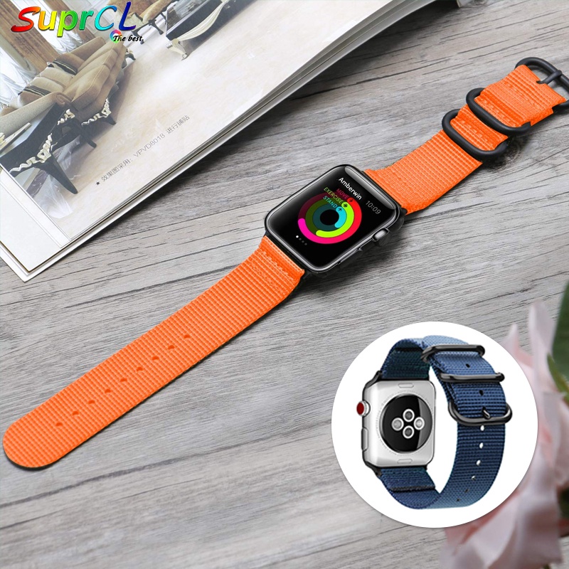 Dây Đeo Bằng Nylon Thoáng Khí Cho Đồng Hồ Thông Minh iwatch Series 7 45mm 41mm 6 5 4 SE 40Mm 44Mm 6 5 4 3 2 1 42Mm 38Mm