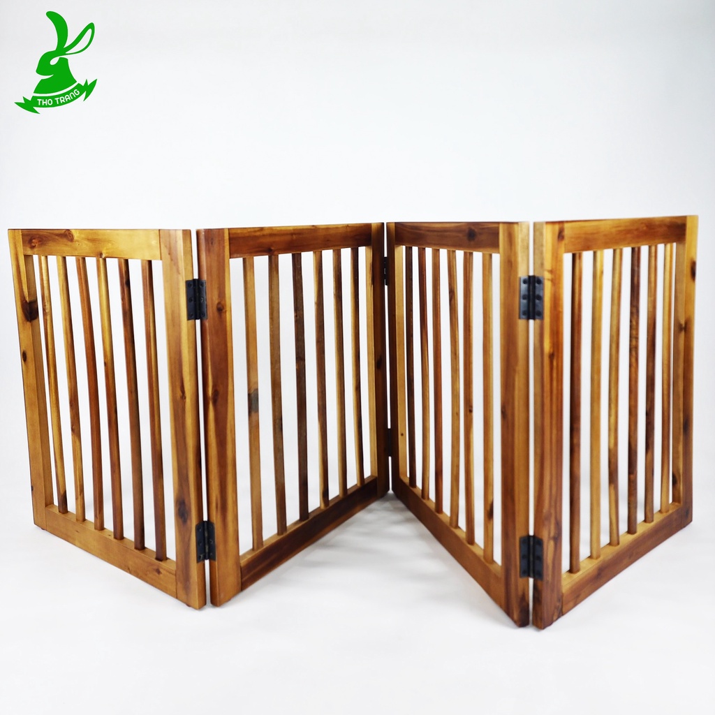 Vách ngăn Gỗ 3 và 4 Cánh Thú Cưng Cho Chó, Mèo Tiện Lợi Cao Cấp Sang Trọng