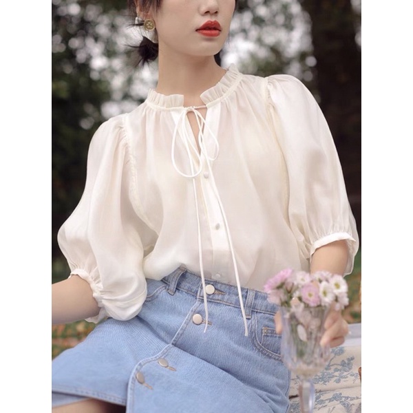 Áo Sơmi Lụa Phong Cách Pháp Cao Cấp FullSize
