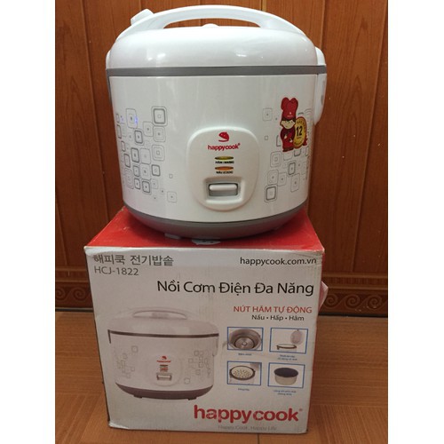 Nồi cơm điện nắp cài Happy cook HC180 1.8 lít màu trắng - Bảo hành Chính hãng