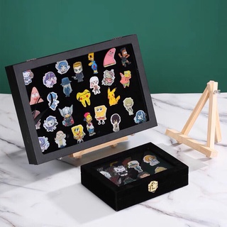 Hộp trưng bày huy hiệu 2 lớp có nắp kính trong suốt