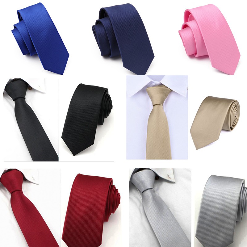 Cà Vạt Lụa polyester 6cm Ôm Dáng Thời Trang Công Sở Lịch Lãm Cho Nam